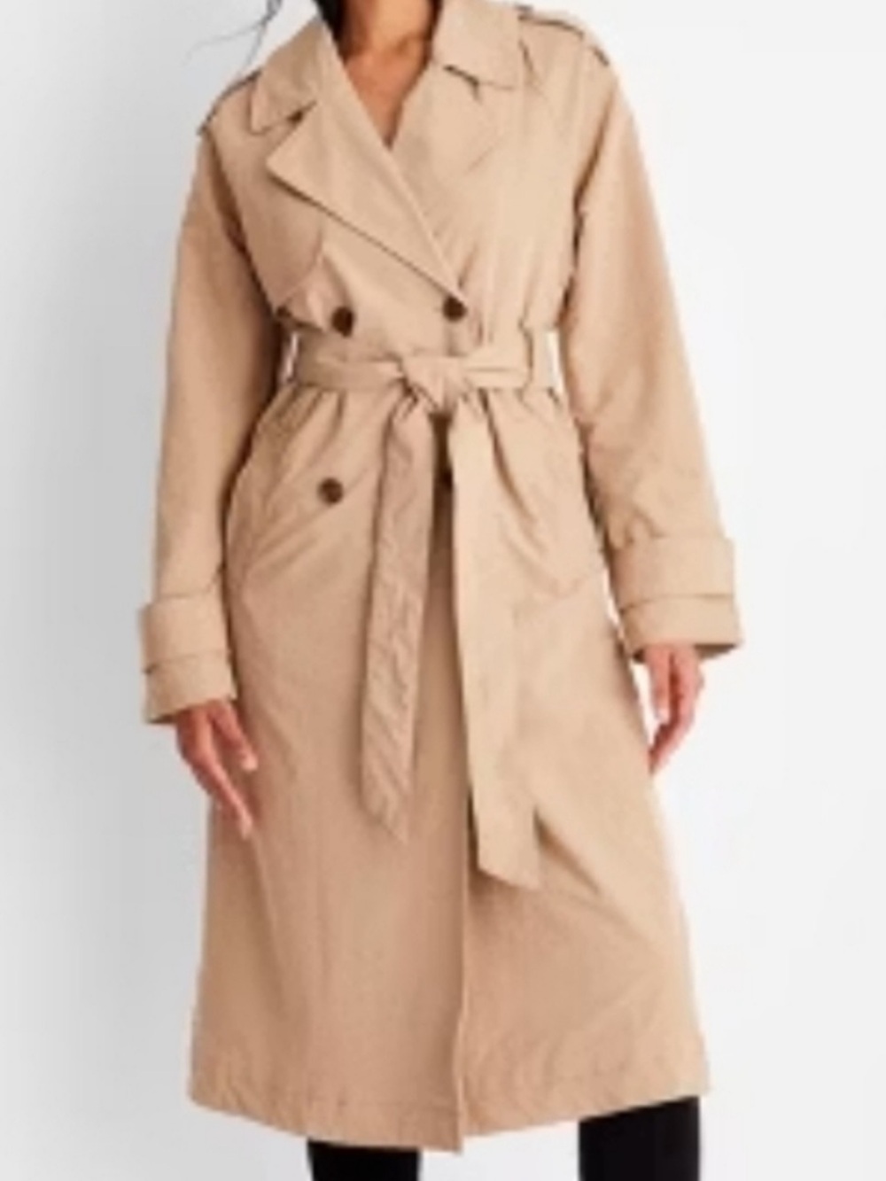 a new day Classic Double-Breasted Trench Coat - Tan